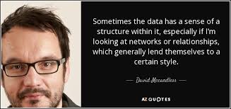 David Mccandless quote: Sometimes the data has a sense of a structure  within...