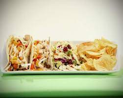 Come enjoy happy hour at shuck raw bar, $2 domestics and $5 fish tacos! Grilled Fish Tacos With Berry Slaw Salad Picture Of Brown Bag Knoxville Tripadvisor