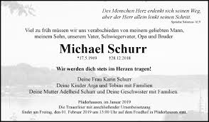 Traueranzeigen Von Michael Schurr Zvw Trauer