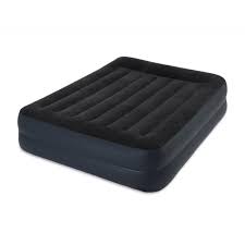 Intex Queen Pillow Rest Raised Fiber Tech Airbed Mattress Bed With Built In Pump Walmart Com Walmart Com