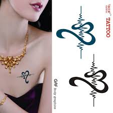 Aliexpress Com Buy Free Shipping Tattoo Stickers Heartbeat Love Personality Fashion Waterproof From Reliable Stick Tattoos Tattoo Stickers Heartbeat Tattoo
