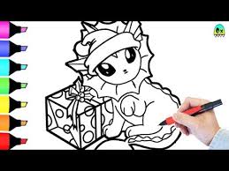 Vaporeon's body is light blue with dark blue marking around its head and a ridge down its back. Pokemon Coloring Book Pages Vaporeon Christmas Gift I How To Draw And Colour For Kids Youtube
