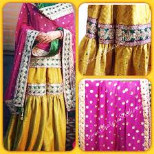 Colourful Gharara Bridal Mehndi Dresses Pakistani Outfits Desi Fashion