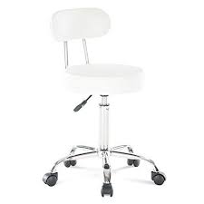 Artechworks Adjustable Rolling Swivel Stool For Salon Spa Massage Tattoo Facial Medical Chairs With Wheels And Metal Plate Frame