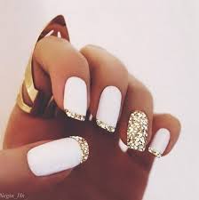 Pink and gold acrylic nails. 35 Elegant And Amazing White And Gold Nail Art Designs Styletic