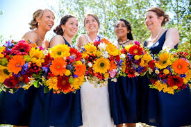 Www.accentsandpetals.com has uploaded 1012 photos to flickr. Bright Rainbow Bridesmaid Bouquets