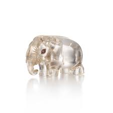 A gem-set rock crystal elephant, possibly by Cartier, circa 1900/1905