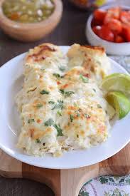 Creamy Green Chile Chicken Enchiladas Recipe Food Recipes Enchilada Recipes White Chicken Enchiladas