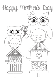 Tesco Mothers Day Card Template Owl Coloring Pages Mothers Day Cards