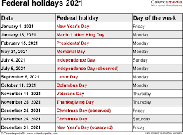 Print it on page and manage your holidays as you like. Federal Holidays 2021 Dowload Holiday Calendar Printable Regarding Printable National Day C In 2021 National Day Calendar Holiday Calendar Vacation Calendar