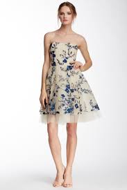 Marchesa Notte Embroidered Floral Strapless Dress Hautelook Strapless Floral Dress Strapless Dress Nordstrom Dresses
