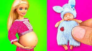 Toys and funny kids surprise eggs. 10 Cute Diy Miniature Barbie Baby Doll Pregnant Barbie Mini Swing Toys For Baby Doll Youtube