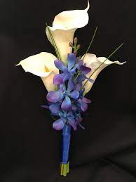 You can see examples of diy wedding flowers on our flower inspiration gallery! Turquoise And Purple Dendrobium Orchid And Calla Lily Bridesmaid Bouquet Destination Or Not