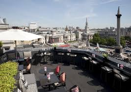 The outdoor space with the view of trafalgar square will only be available to book from 12 april. Perched On The Top Of The Trafalgar Hotel In Trafalgar Square This Smartened Up Bar Has Impressive Views London Rooftop Bar London Rooftops Best Rooftop Bars