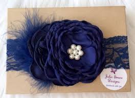 Large Navy Blue Headband Baby Headband Lace Headband Baby Girl Headband Infant Headband Newborn H Fabric Flower Tutorial Baby Lace Headband Baby Headbands