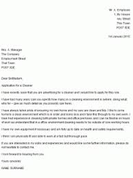 Application Letter For The Post Of A Cleaner