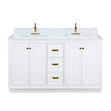 | skip to page navigation. Foremost Everton 58 In Double Sink Natural Carrara White Bathroom Vanity With Natural Marble Top Lowe S Canada
