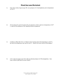 2) if i have a 50.0 liter container that holds 45 moles of gas at a temperature of 200.00 c, what is the pressure inside the container? Https Www Everettcc Edu Files Programs Academic Resources Transitional Studies Support Tutoring Center Chemistry W338 Mixed Gas Laws Worksheet Pdf