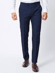 They are beautifully tailored with flattering fits and are designed they have been beautifully crafted in italy and are designed with a slim fit that sit perfectly with the classic dress shirt bowties and cummerbund. Navy Textured Slim Fit Suit Trousers Men George At Asda
