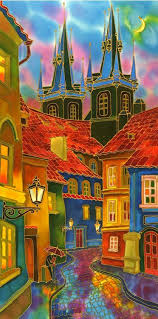 Tarde En Praga Por Yelena Sidorova Silk Painting Art Art Gallery