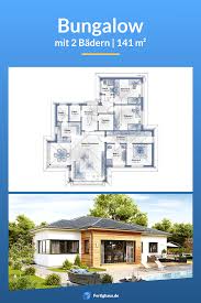 Bungalow Mit 2 Badern In 2020 Haus Bungalow Grundriss Bungalow Haus Grundriss