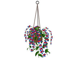 Close up flowerpot wooden basket for hanging on the wall isolated on white. Second Life Marketplace Hanging Basket Red White And Blue Orchids