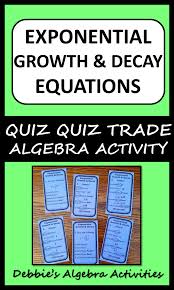 This Excellent Large Group Algebra Activity Includes Thirty Problems For Students To Identify The Initial Algebra Activities Exponential Functions Exponential