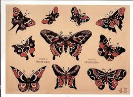 Sailor Jerry Tattoo Flash Volume 2 Vintage Tattoo Design Traditional Butterfly Tattoo Vintage Tattoo