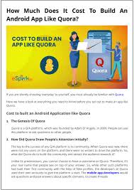 Cost of building an app: How Much Would It Cost To Build An App Similar To Quora By Esparkbiz Issuu