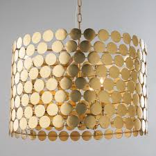 A twist on the traditional, this 4 light drum pendant is the ideal choice to enhance your space. Dotted Metal Drum Shade Chandelier Gold Chandelier Shades Drum Shade Chandelier Metal Drum Shade