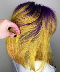 17 Of The Iconic Purple To Warm Yellow Bright Hair Color Ideas To Try Right Now Hair And Comb Bright Hair Colors Yellow Hair Color Hair Styles