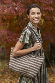 Infinity cross body felted purse. Easy Felted Tote Bag In Cheery Stripes Free Knitting Pattern