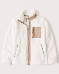 Women S Sherpa Leather Trim Jacket Women S Coats Jackets Abercrombie Com Trim Jacket Sherpa Jacket Womens Jackets