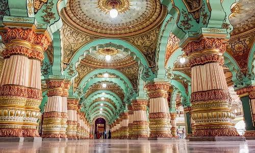 Image result for inside architecture of mysore palace"