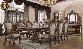 The west dining table combines the rustic nature of reclaimed woods with classic silhouettes, featuring straight timber trestle base exemplifies rustic casual style in a sandstone buff color palette, bringing both personality and class to your home the west dining table features straight timber trestle base makes everyday life a little bit. Irving European Style Hand Carved Dining Set Royalzig