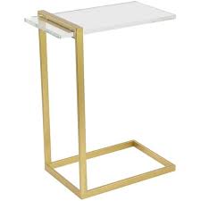 Uma Gold Metal Acrylic Accent Table 325 Sar Liked On Polyvore Featuring Home Furniture Tables Metal Accent Table Gold Metal Accent Table Accent Table