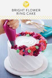 Bright Flower Ring Cake Recipe Cake Decorating For Beginners Easy Cake Decorating Creative Cakes