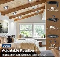 Amico 12 Pack 4 Inch 5CCT Gimbal LED Recessed Lighting, 360 ...