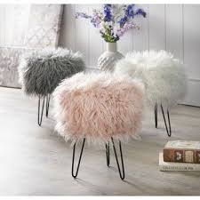 When you buy a mercer41 stylish round furry ottoman faux fur vanity stool chair makeup stool furry padded seat online from wayfair, we make it as easy as possible for you to find out when your product will be delivered. Patrice Faux Fur Stool White Buylateral In 2021 Pink Bedroom Decor Bedroom Decor Girl Bedroom Decor