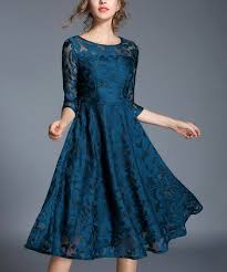 Loving This Blue Damask Sheer Overlay A Line Dress Women On Zulily Zulilyfinds Womens Prom Dresses Lace Skater Dress Lace Maxi Dress