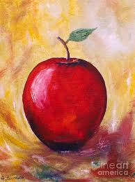 Okay, now, the next color i put on my brush is the first tent. Red Apple Painting By Julie Lourenco