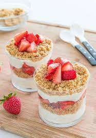 No Bake Strawberry Cheesecake Parfait