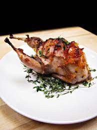 Roast Figs Sugar Snow Revisited Stuffed Quail With Marmalade Whiskey And Bacon Hot Lightning Katie At The Kitchen Door Quail Recipes Roasted Figs Poultry Recipes