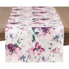 Painted Garden Table Runner Multicolor Saro Lifestyle Printed Table Runner Table Runners Fall Table Decor