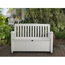 Garden seating can totally transform your outdoor space. Keter 60 Gallon Storage Bench Resin Outdoor Storage Furniture Seats 2 White From Keter Accuweather Shop