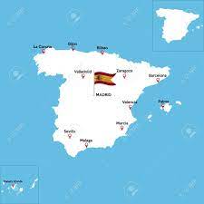 Carte de l'espagne détaillée avec tous les endroits et lieux d'intérêt touristique (villes, parc nationaux et monuments). Une Carte Detaillee De L Espagne Avec Les Index Des Principales Villes Du Pays Clip Art Libres De Droits Vecteurs Et Illustration Image 87439759