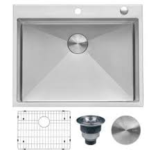 5 out of 5 stars (3). Kraus Standart Pro Drop In Stainless Steel 25 In 2 Hole Single Bowl Kitchen Sink Kht301 25 The Home Depot
