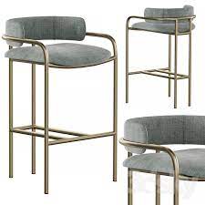 3d models chair west elm lenox velvet counter stool furniture chair counter stools