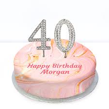 Freshly baked, delicious and beautiful cakes to suit his interests, taste & style. Bakerdays Personalised 40th Birthday Pink Marble Cake From Bakerdays