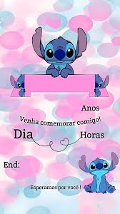 Convite do Stitch em Branco: 12 Modelos Grátis para Festas Infantis